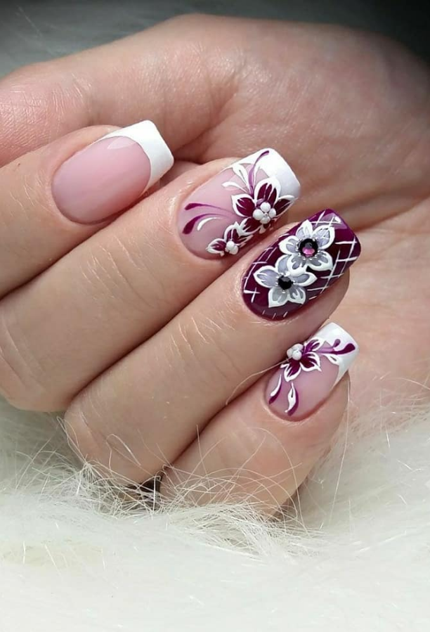 76 Pretty and Delicate Floral Nail Designs Lily Fashion Style