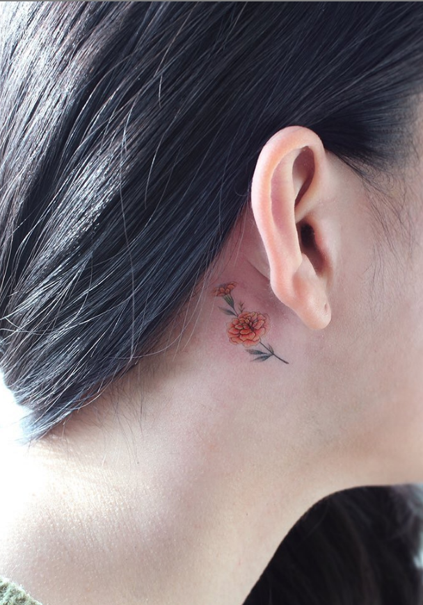 38 Pretty Behind the Ear Tattoos That Will Please You - Page 3 of 38