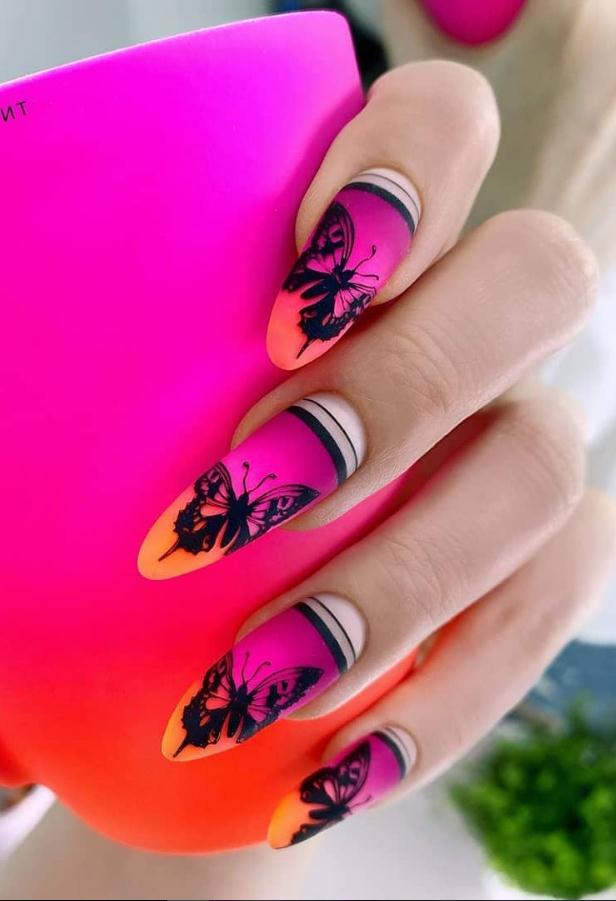 32 Beautiful Butterfly Nails Designs You Want to Have Right Away - Lily
