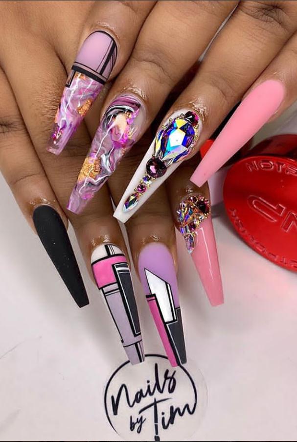 40 Beautiful Pink Coffin Nails Designed for You in This Spring - Lily ...