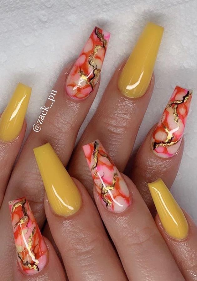 The 85 Best long Acrylic Coffin Nail Ideas For This Spring and Summer Lily Fashion Style