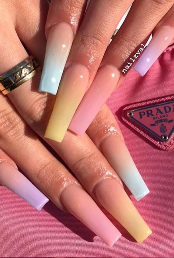 Special Yellow Coffin Nails Art You Should Try In Summer - Lily Fashion