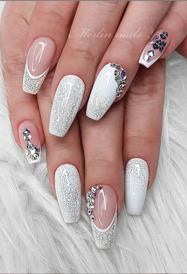 Glittering DIY Pink Square Nail Design, More Suitable For Spring and ...