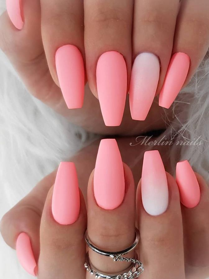 Beautiful Glittering Short Pink Nails Art Designs Idea For Summer And