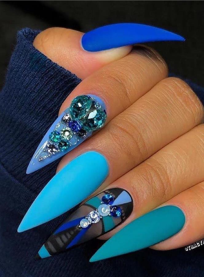 68 Beautiful Stiletto Nails Art Designs And Acrylic Nails Ideas 2020