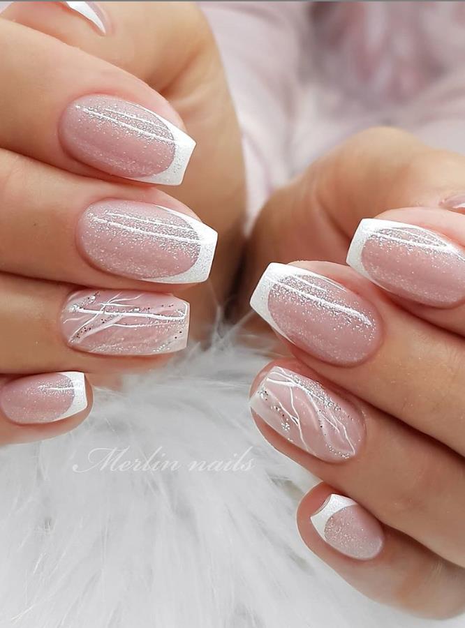 Beautiful Glittering Short Pink Nails Art Designs Idea For Summer And
