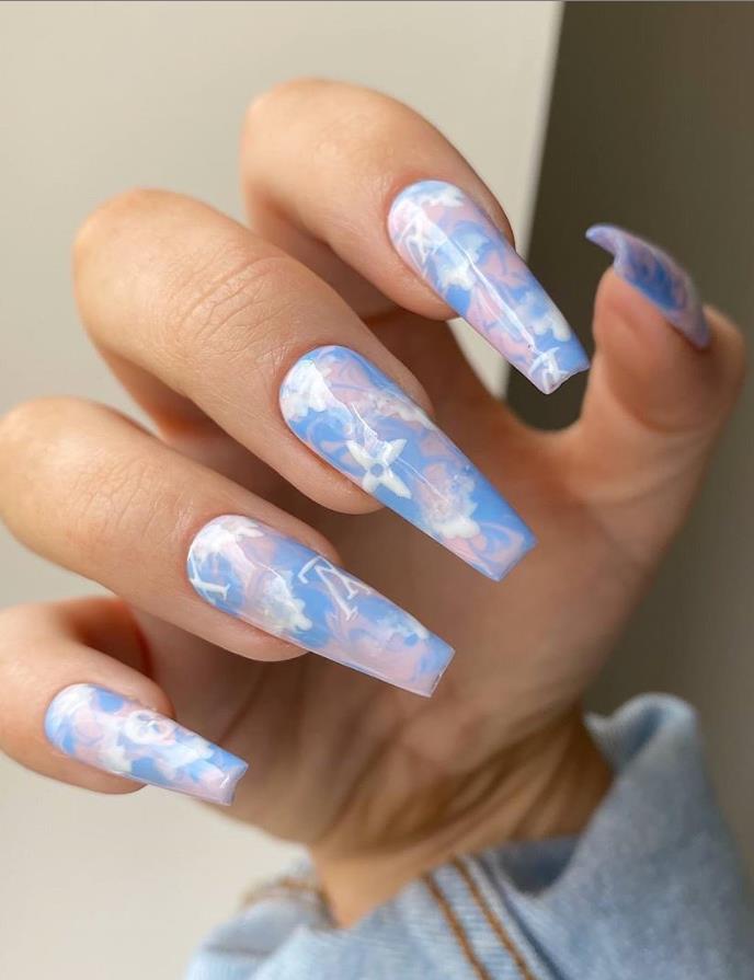 Special Flower Acrylic Coffin Nails Art Designs For Summer 2020 - Lily