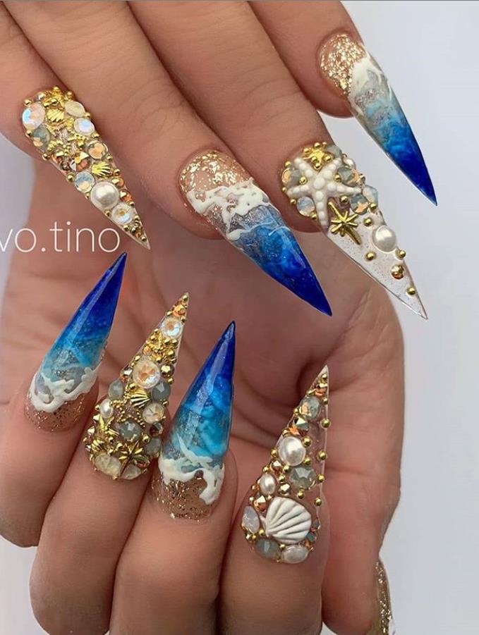 30 Acrylic Stiletto Nails Designs Art You Deserve In Autumn 2020 - Lily ...