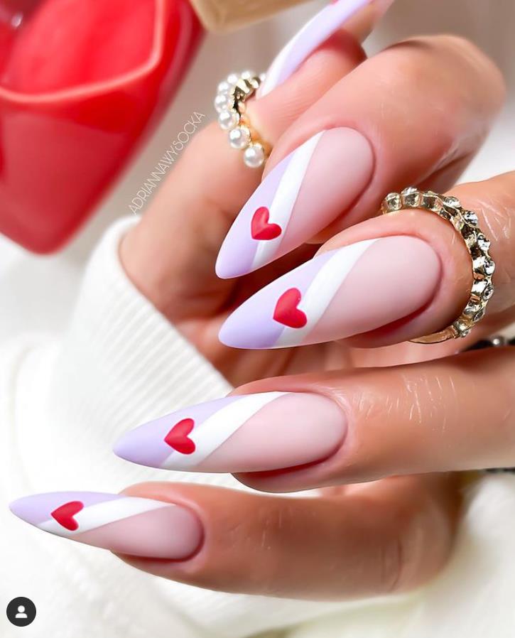 2021 Valentine's Day Almond Manicure Style Sharing - Lily Fashion Style