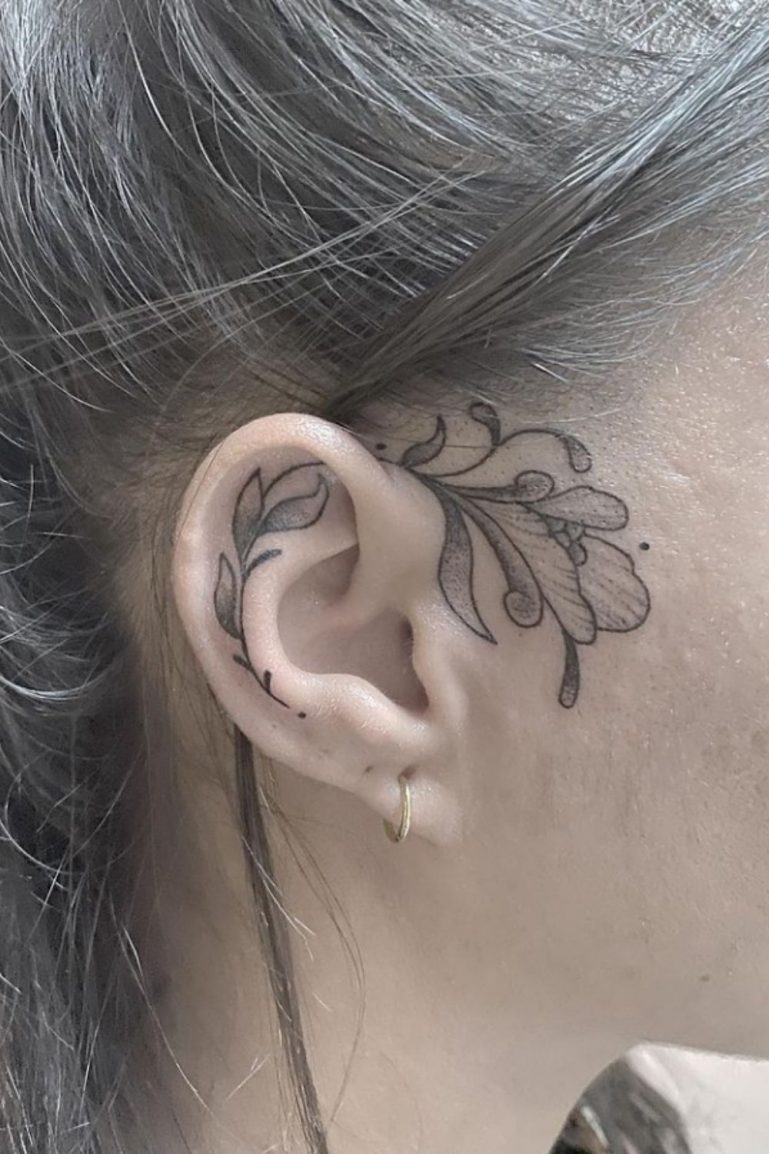 21 Cute and Cool Small Ear Tattoos for Women in 2021