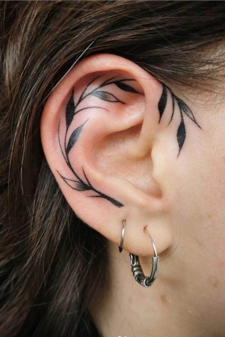 21 Cute and Cool Small Ear Tattoos for Women in 2021