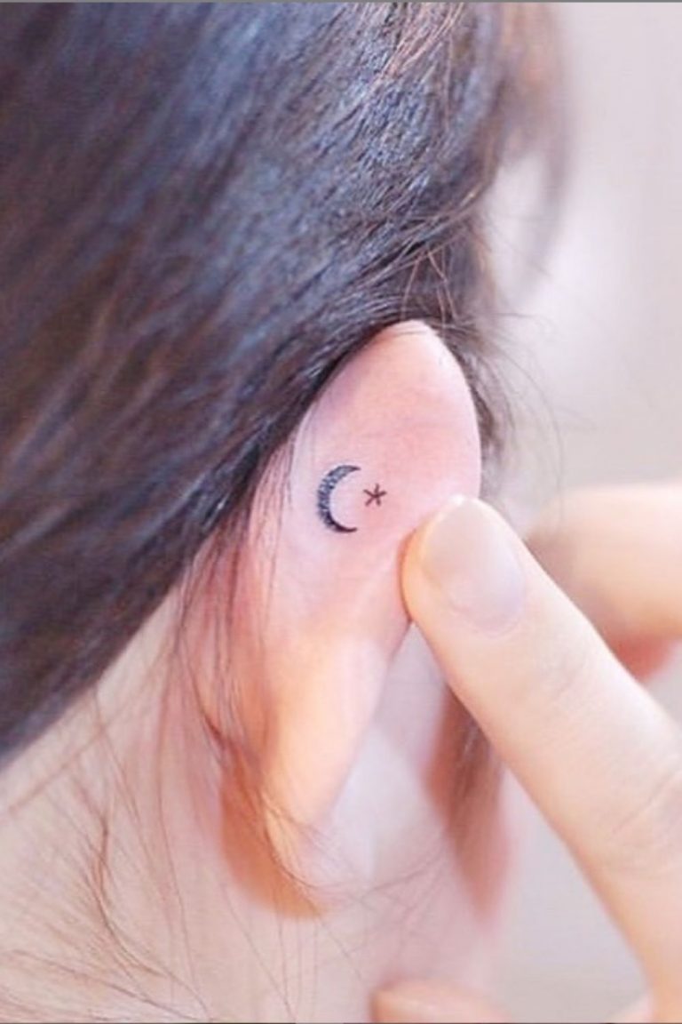 21 Cute and Cool Small Ear Tattoos for Women in 2021