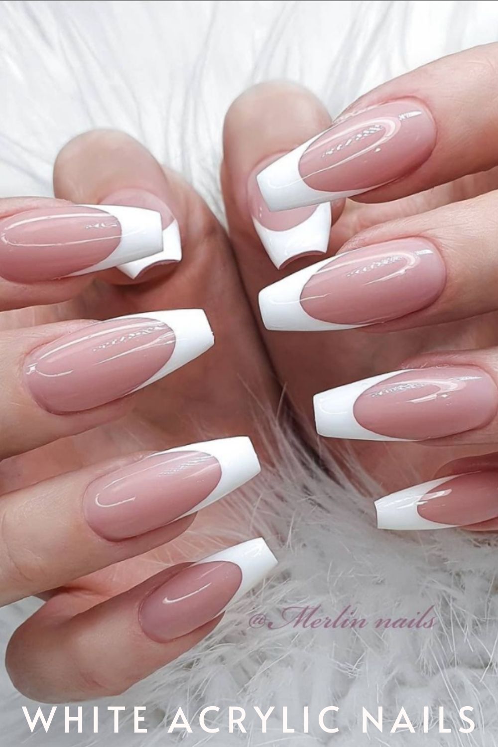 French tip coffin style nails