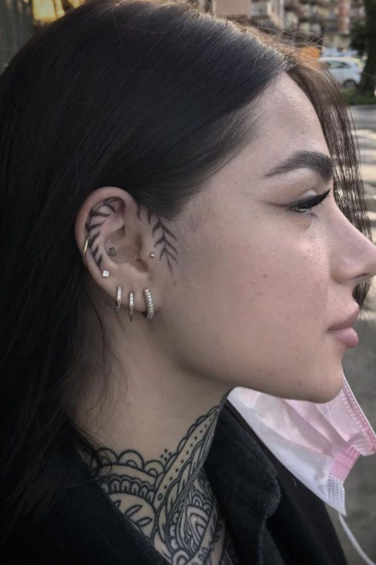 21 Cute and Cool Small Ear Tattoos for Women in 2021