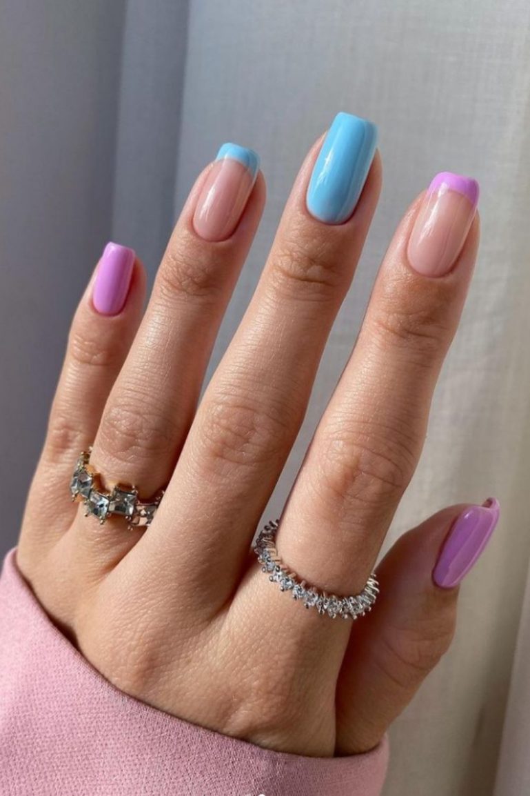 54 Beautiful and Creative Short Nail Designs for Summer Nails Art in 2021