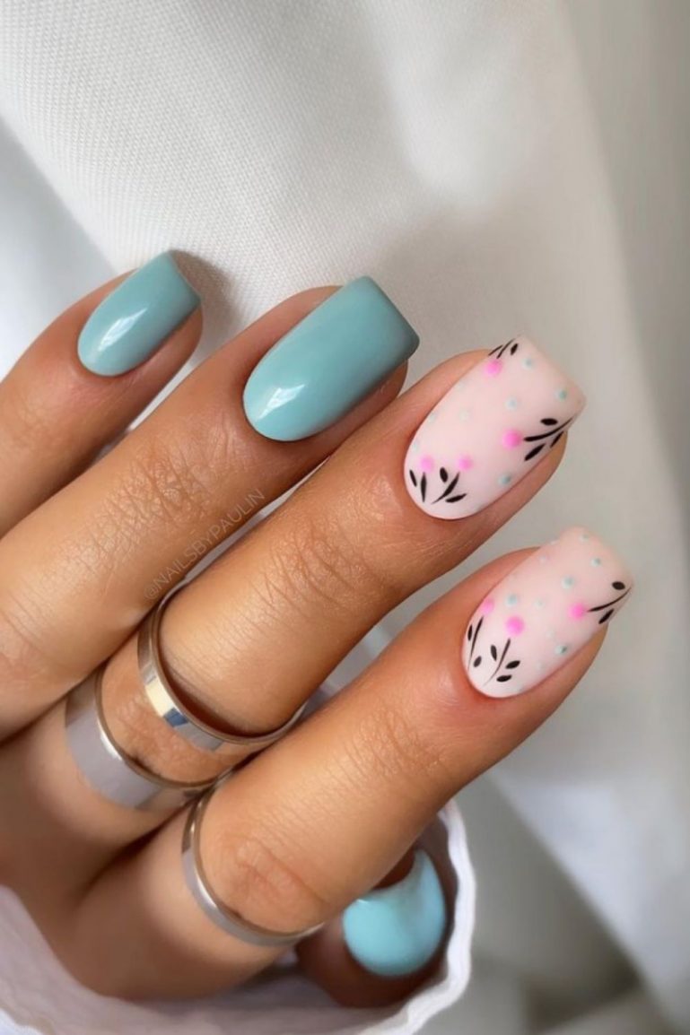 54 Beautiful and Creative Short Nail Designs for Summer Nails Art in 2021