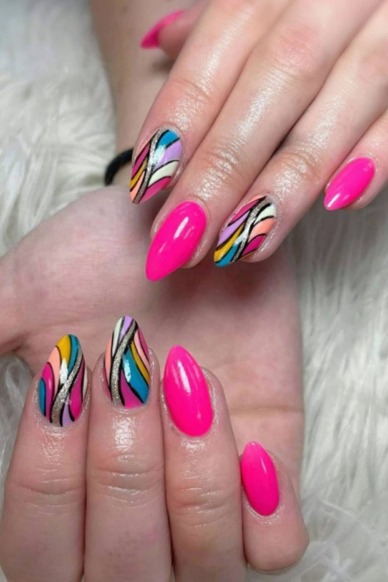 54 Beautiful and Creative Short Nail Designs for Summer Nails Art in 2021