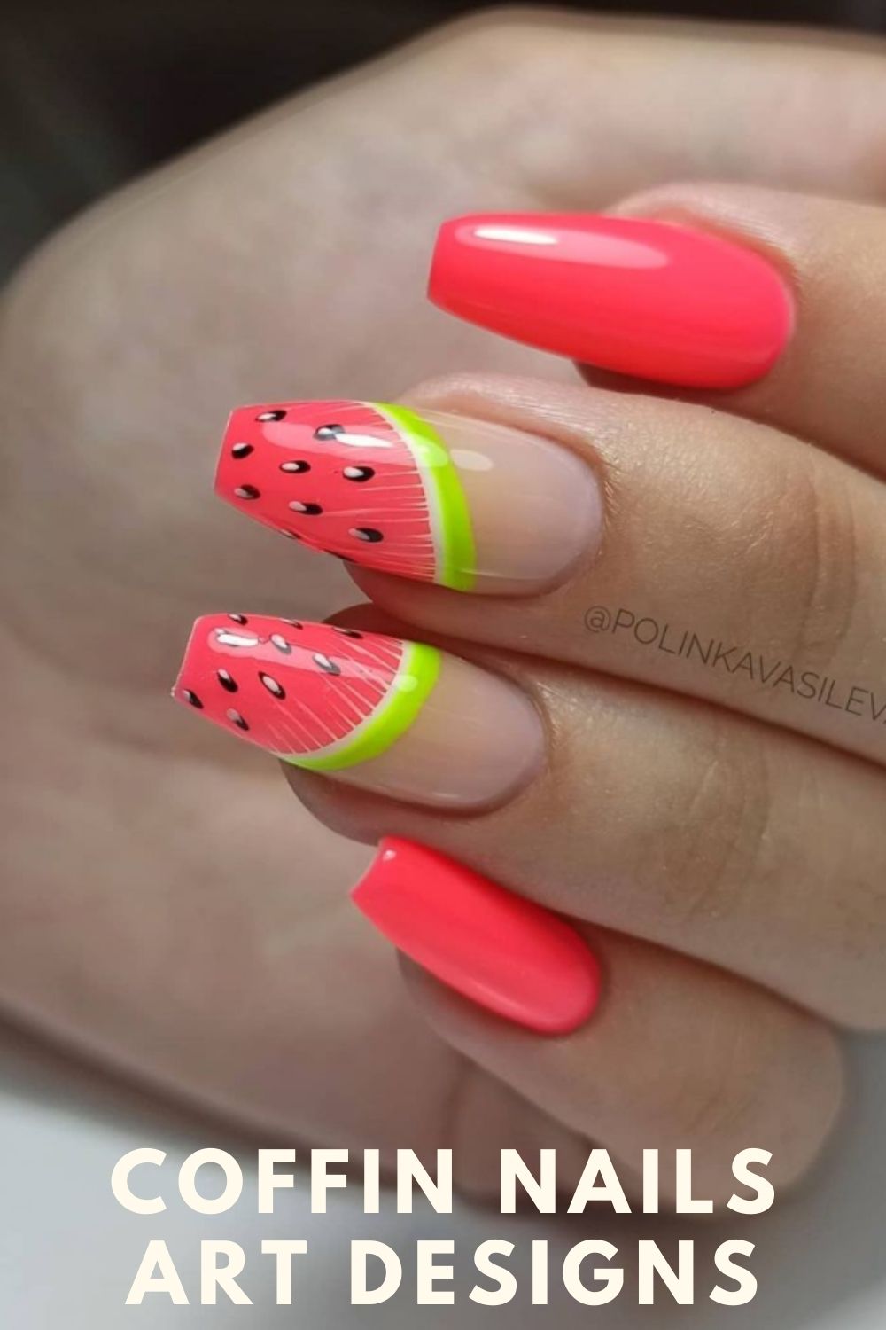 This summer to see such a nail design, even if not eating watermelon, will feel particularly cool