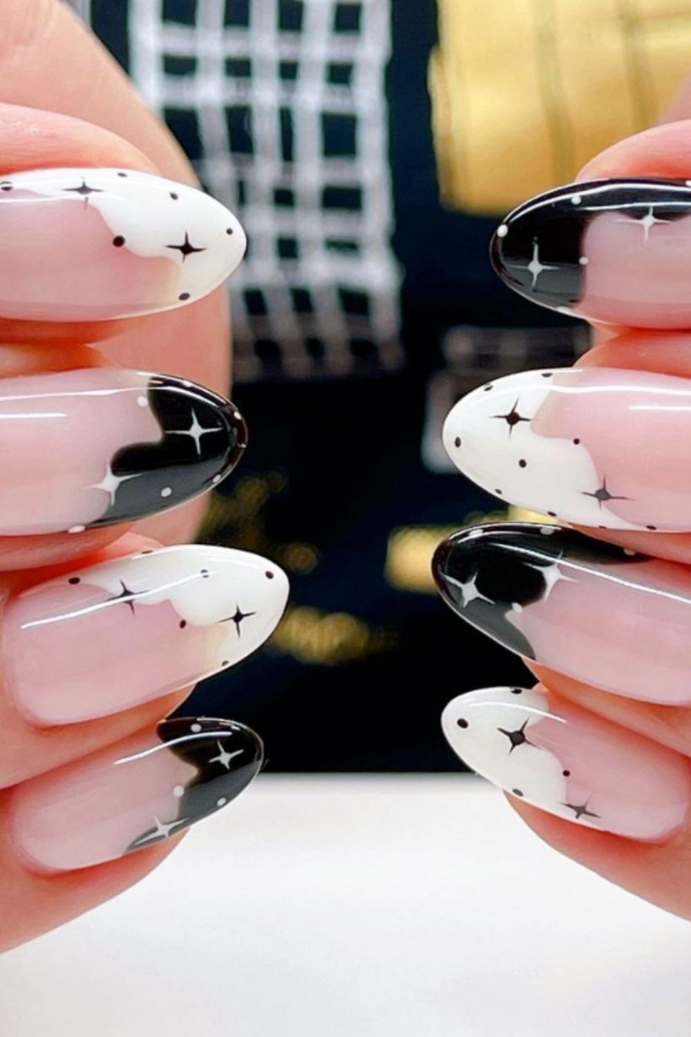 Black, Pink and White Nail Designs for Halloween