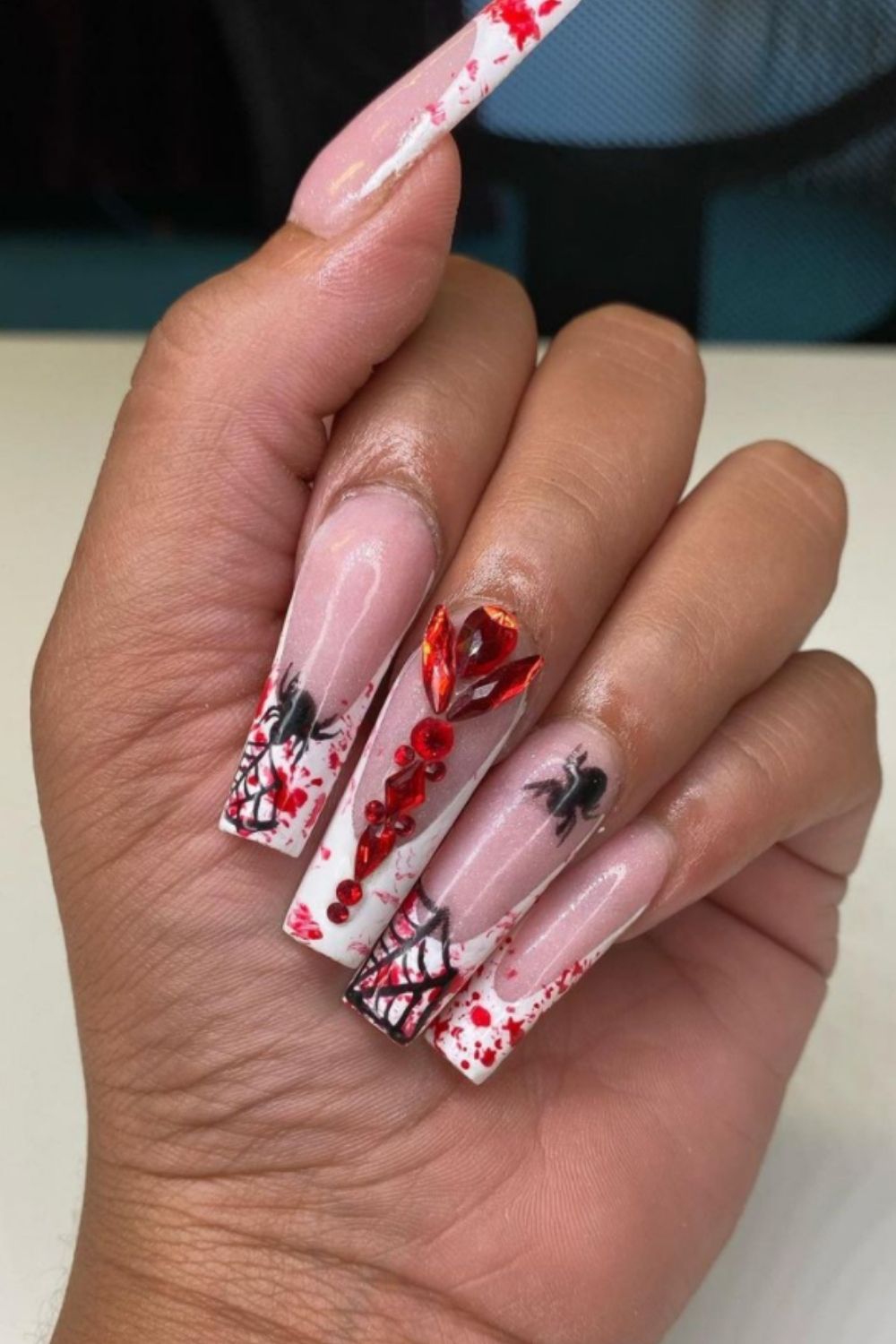 Pink and white coffin nails ideas