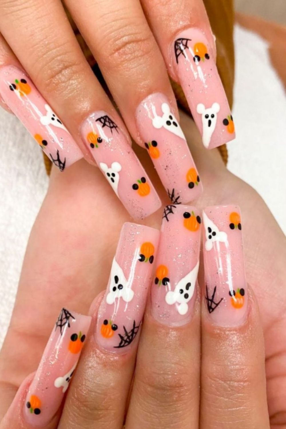 Pink Pumpkin Nail Designs