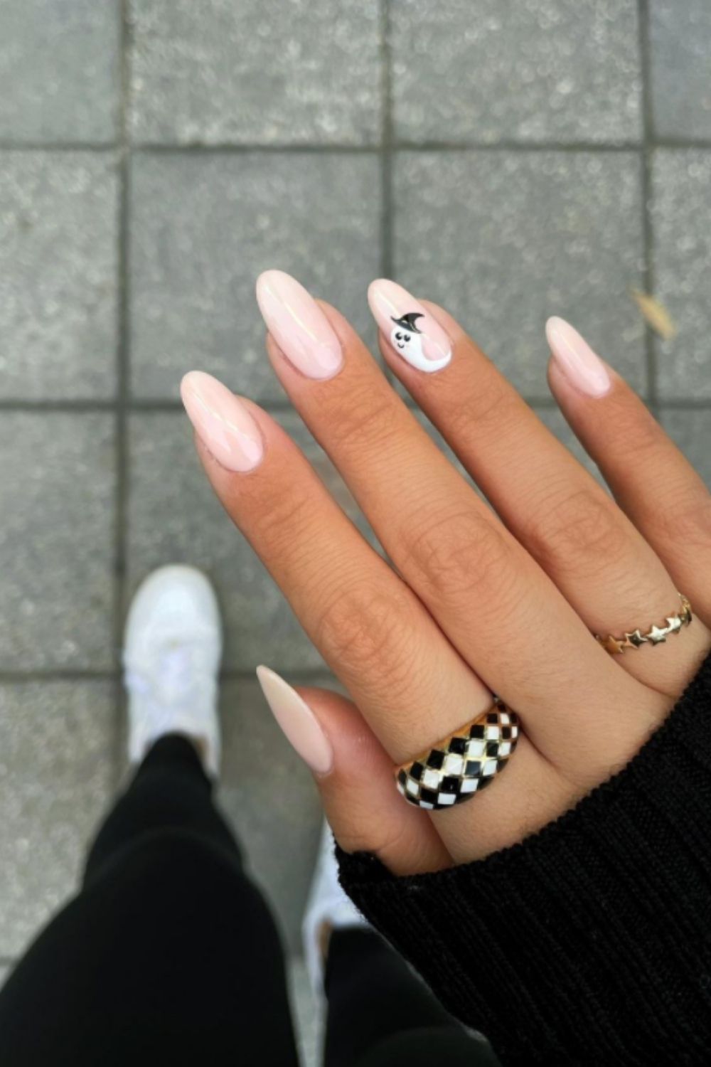 Pink almond nails art