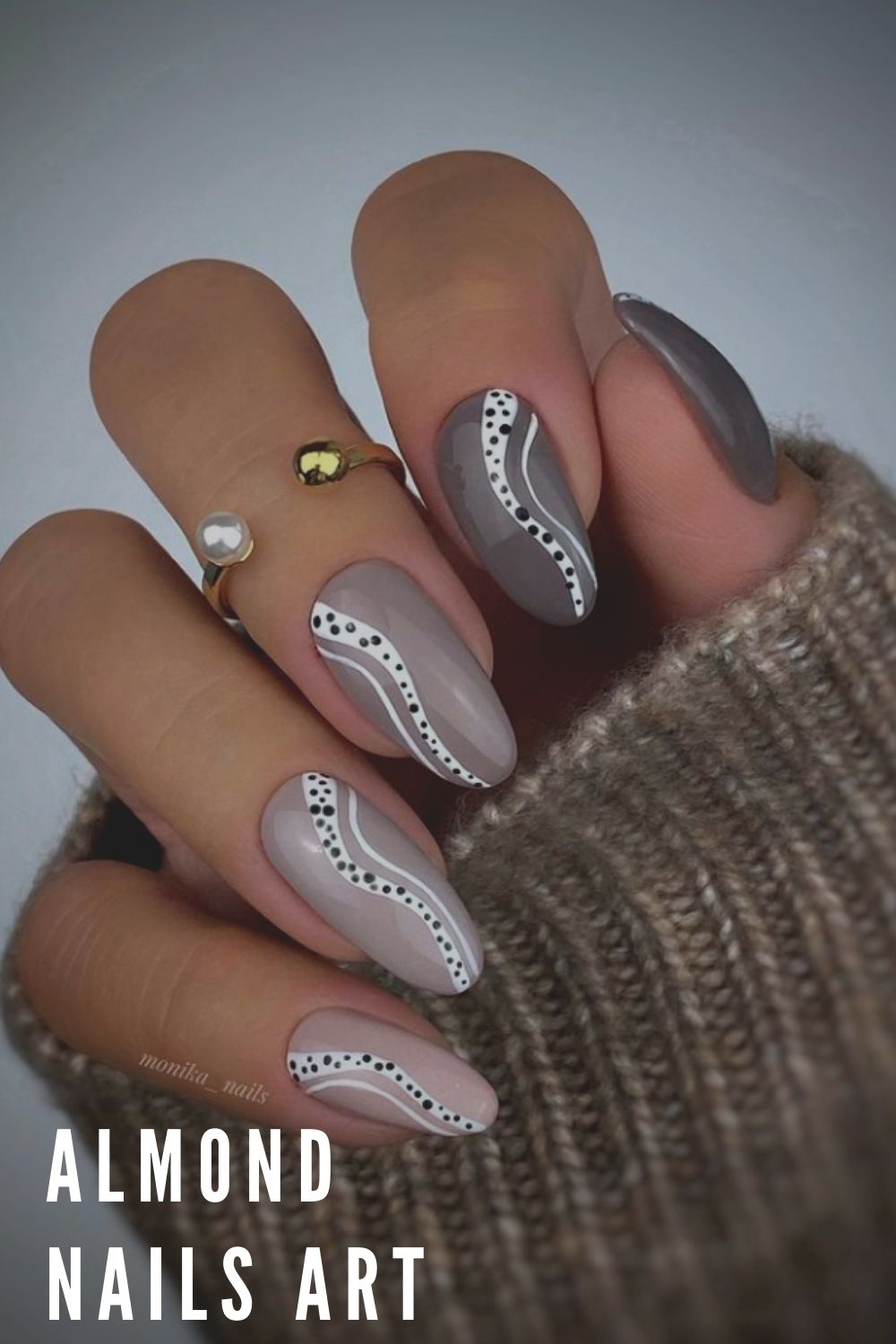 White and gray fall nails