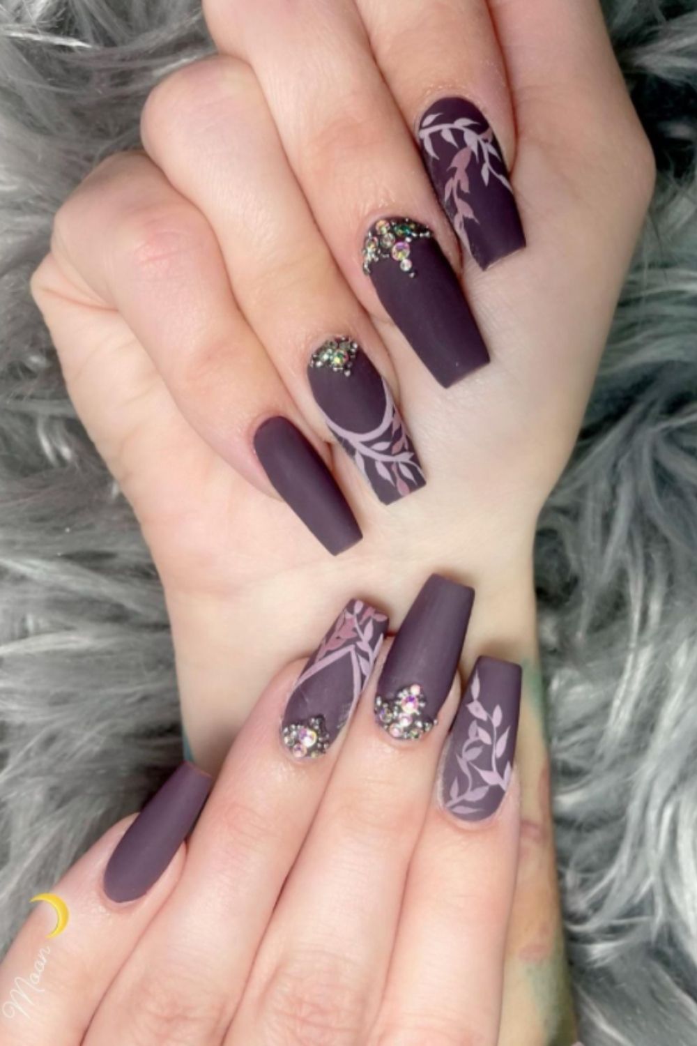 Purple coffin thanksgiving nail art ideas
