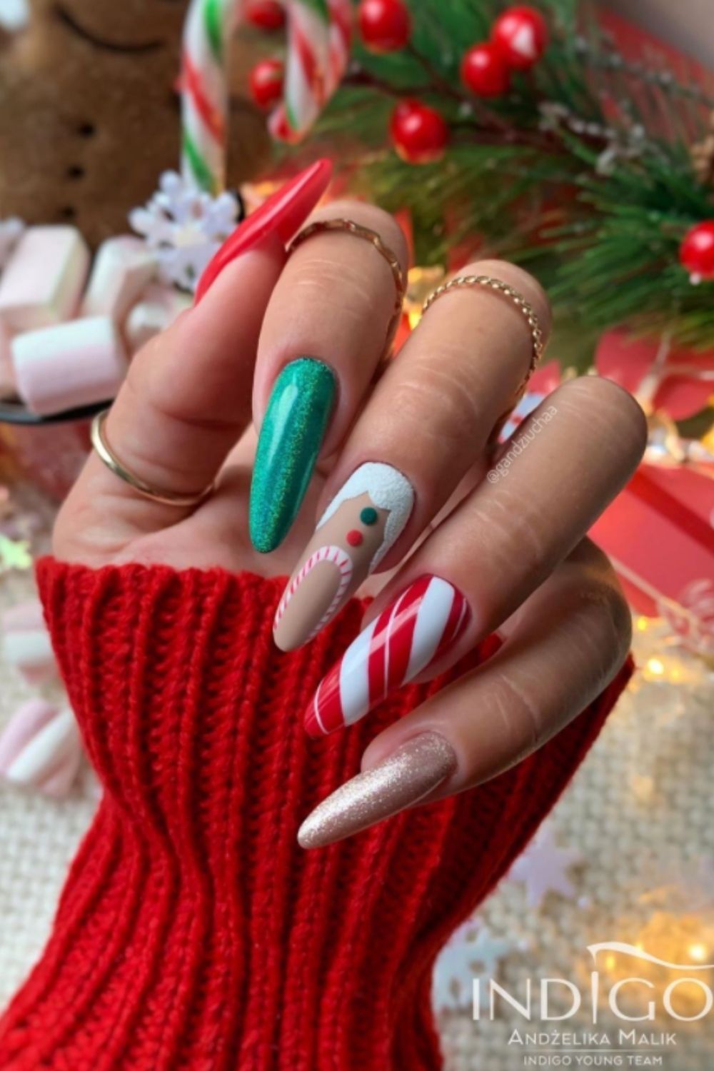 Candy canes and snowflakes