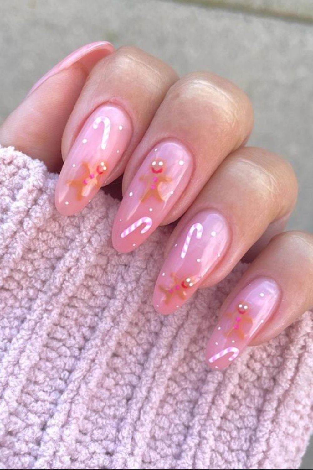 Pink almond nails designs