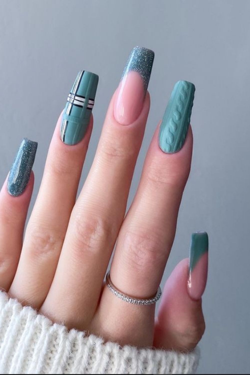 Green coffin nails for thanksgiving  nail art ideas  
