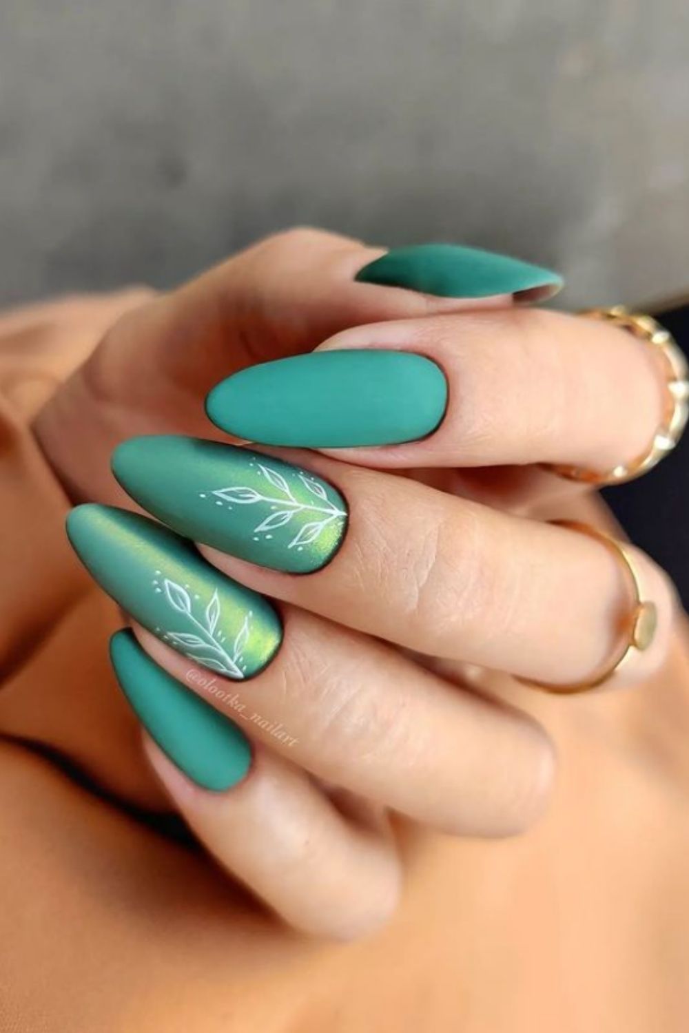 Green almond nails