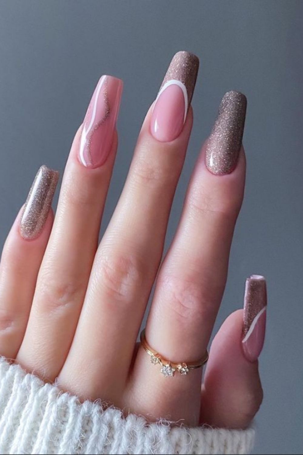 Pink long nails