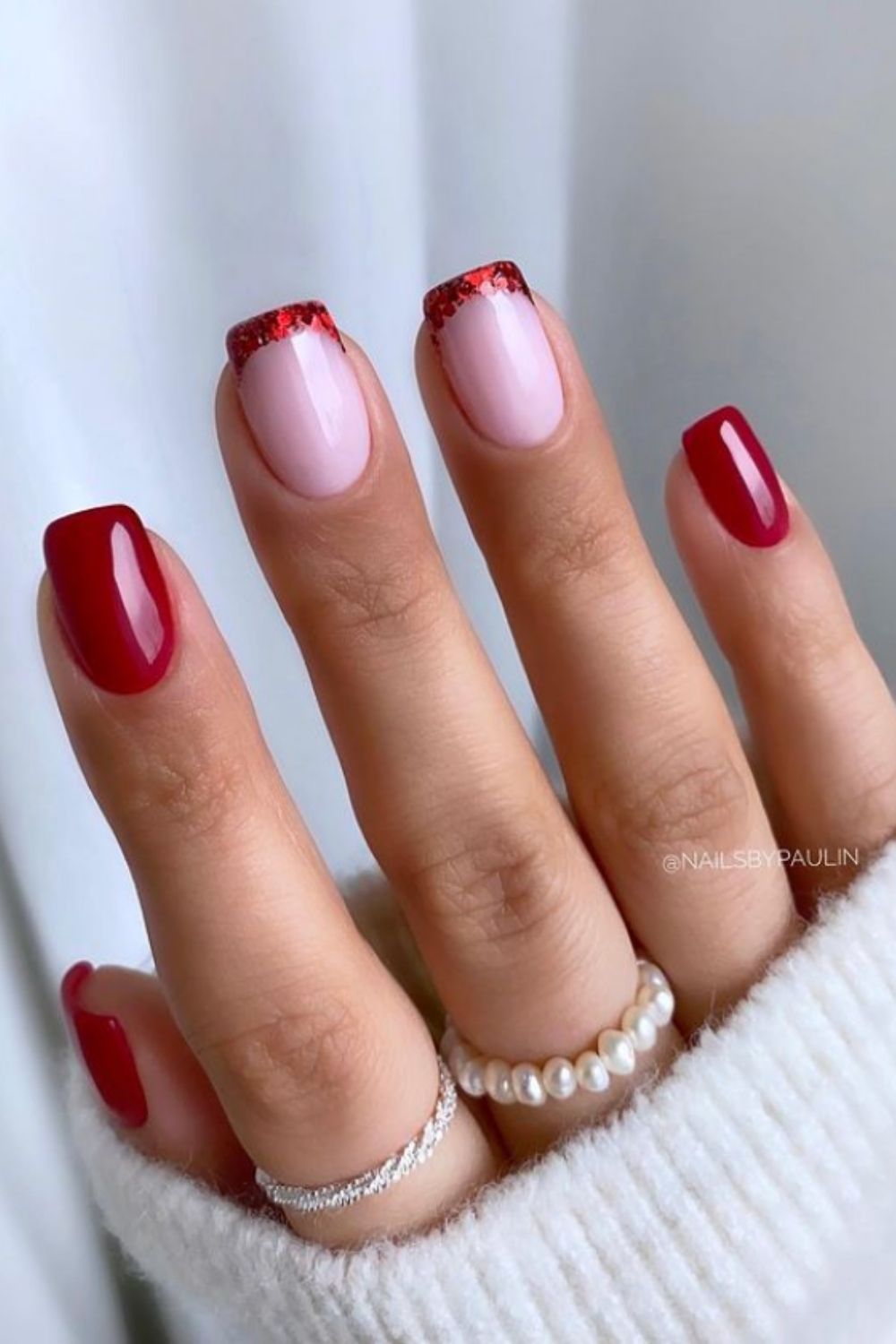 Red tip nails