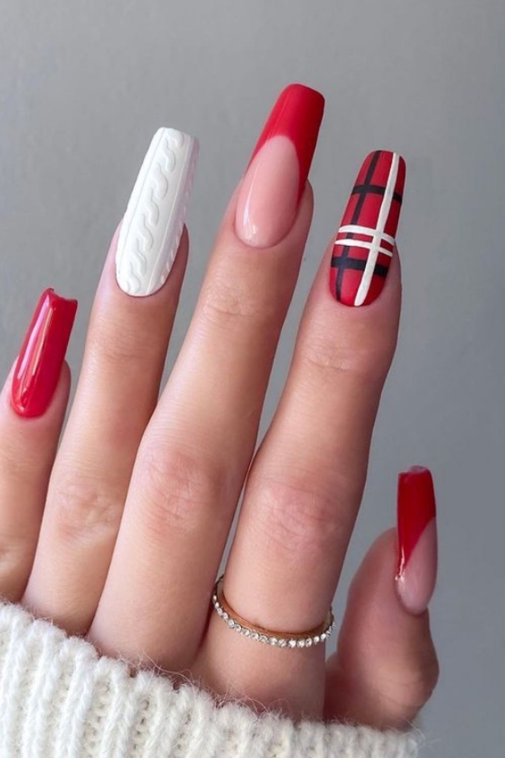 Red and white coffin nails