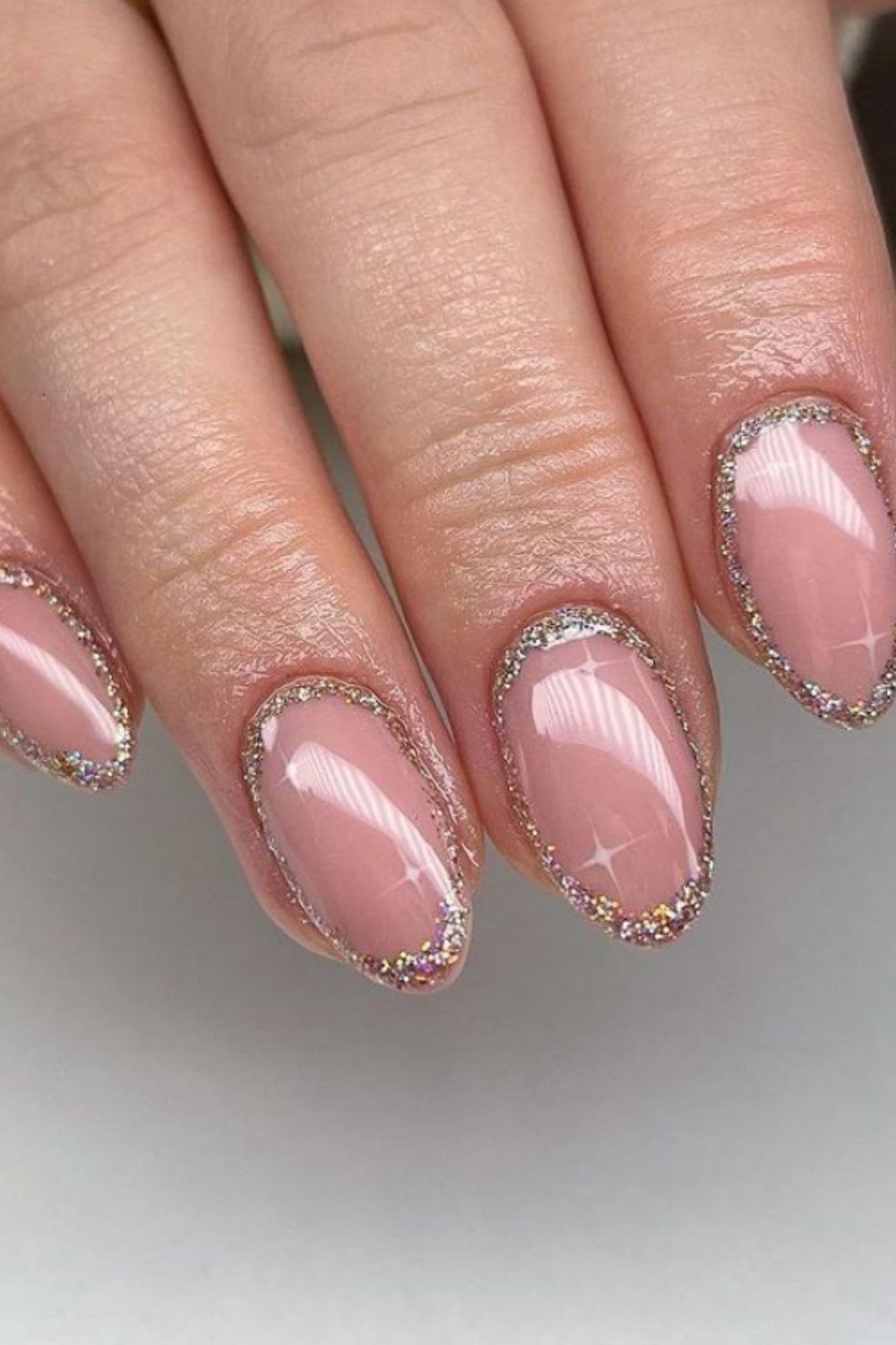 Gold and nude christmas nail art designs