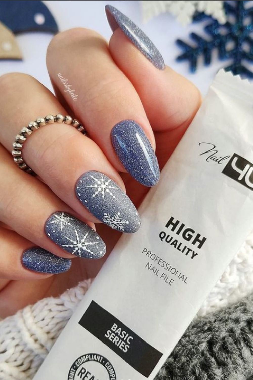 Blue glitter nail designs