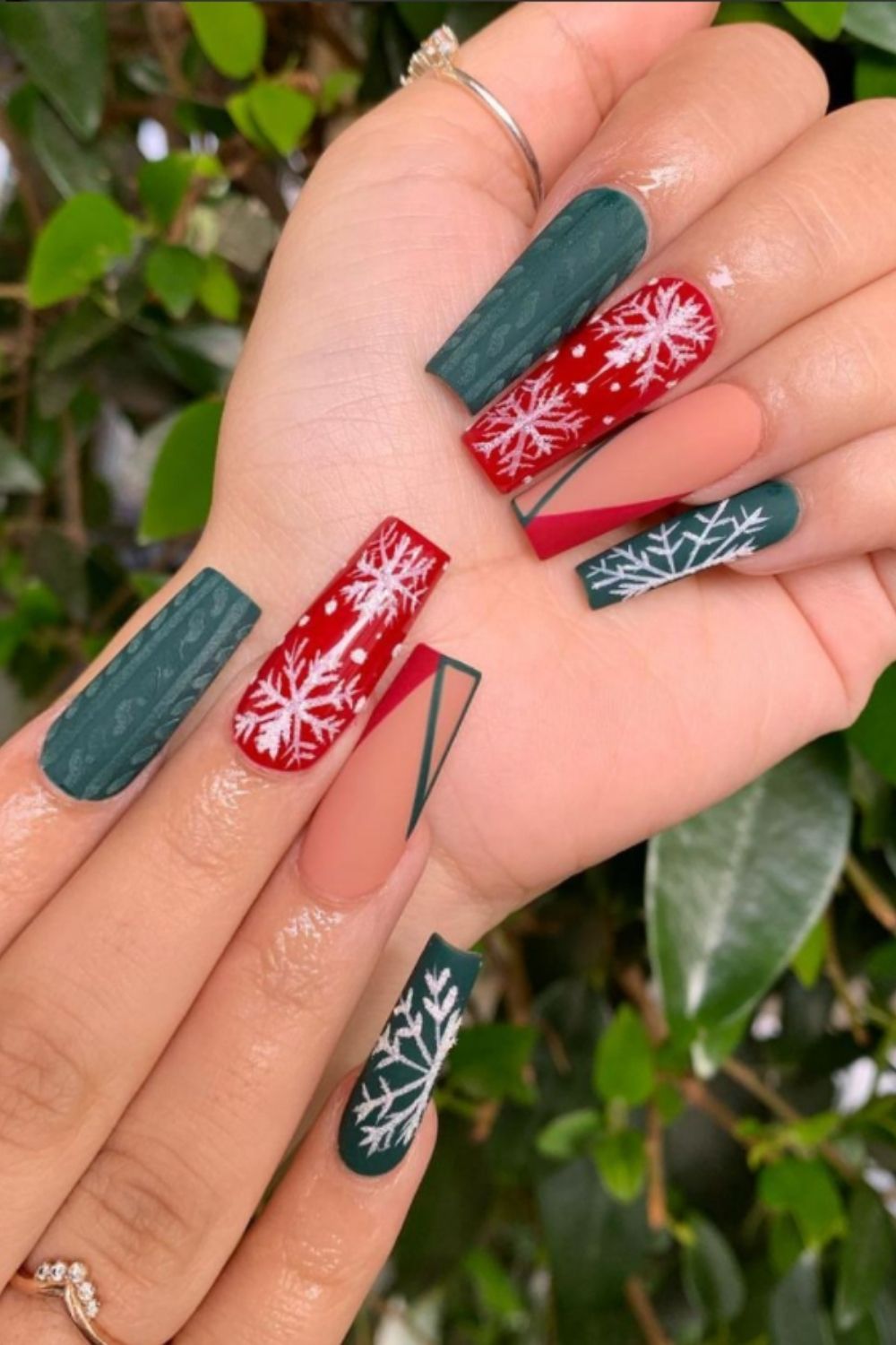 Green and red coffin nails
