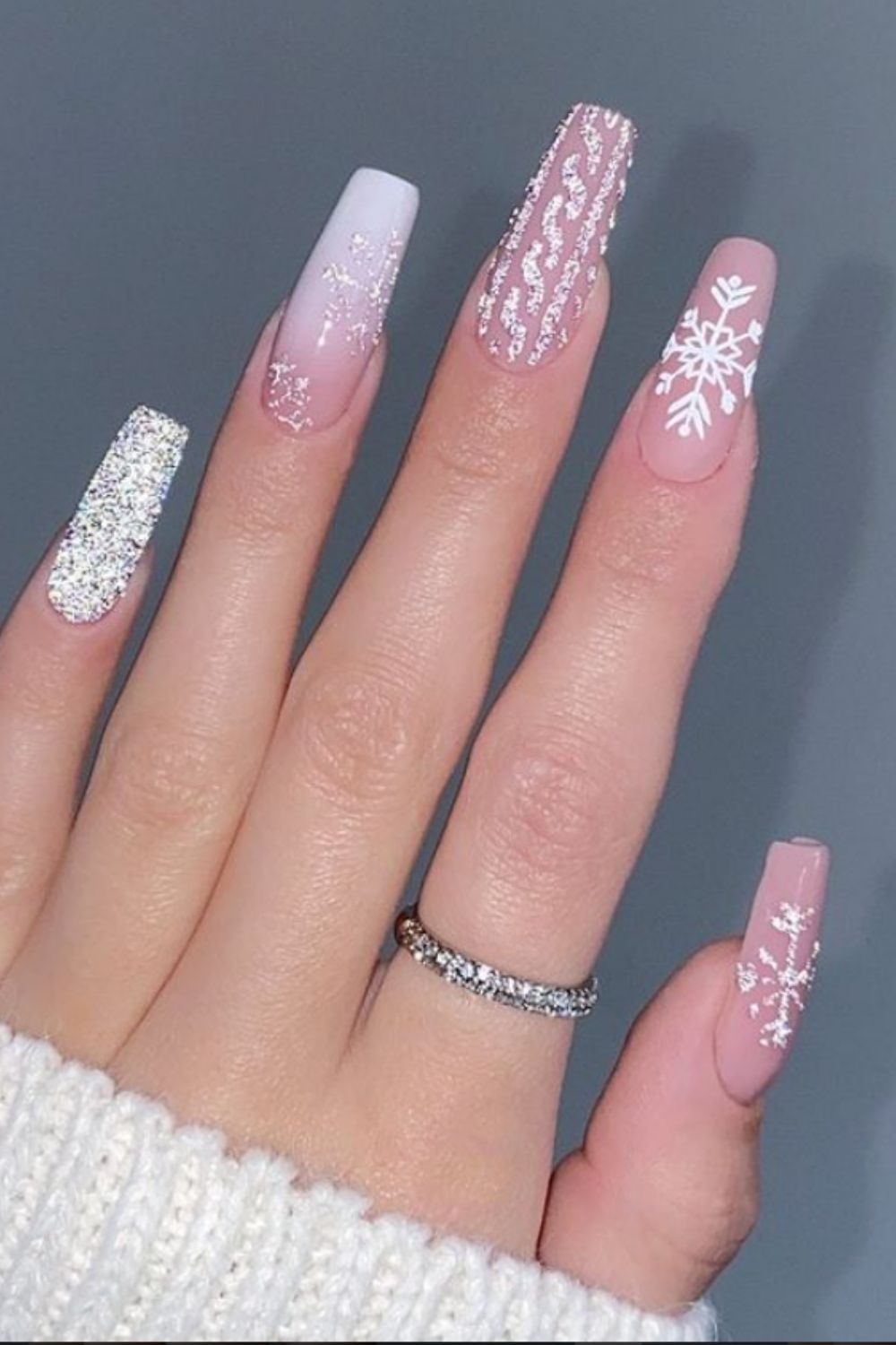 Pink and white coffin nails ideas