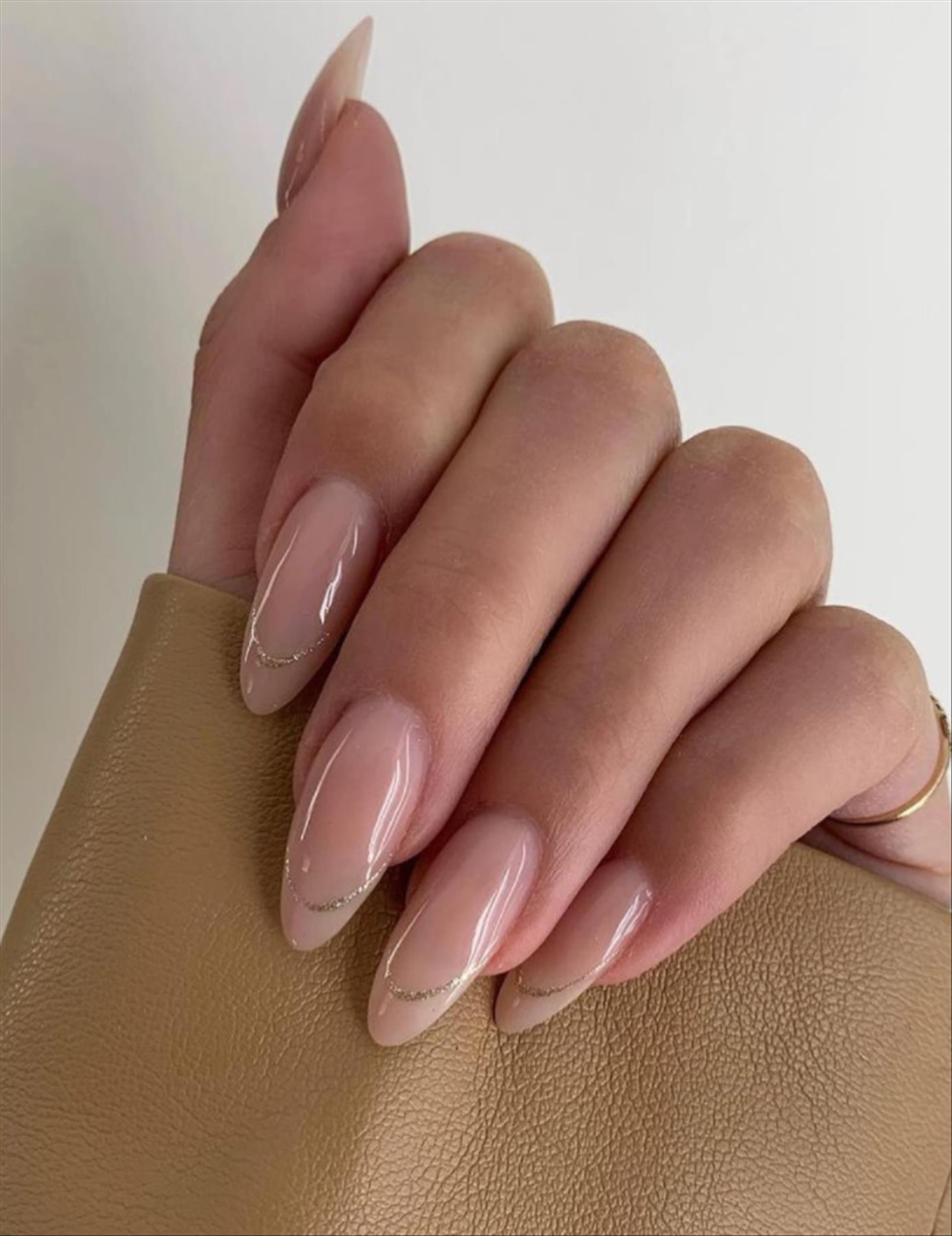 Trendy Simple short nails with nude nail ideas