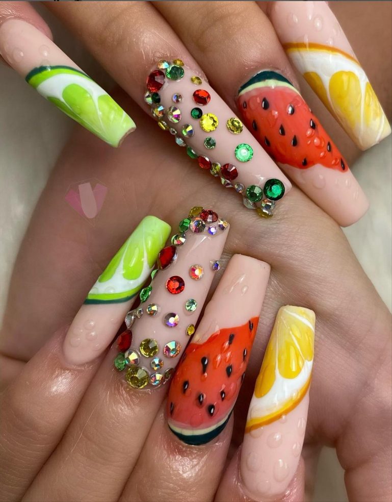 30 Pretty fruit nail designs perfect for Summer nails 2022