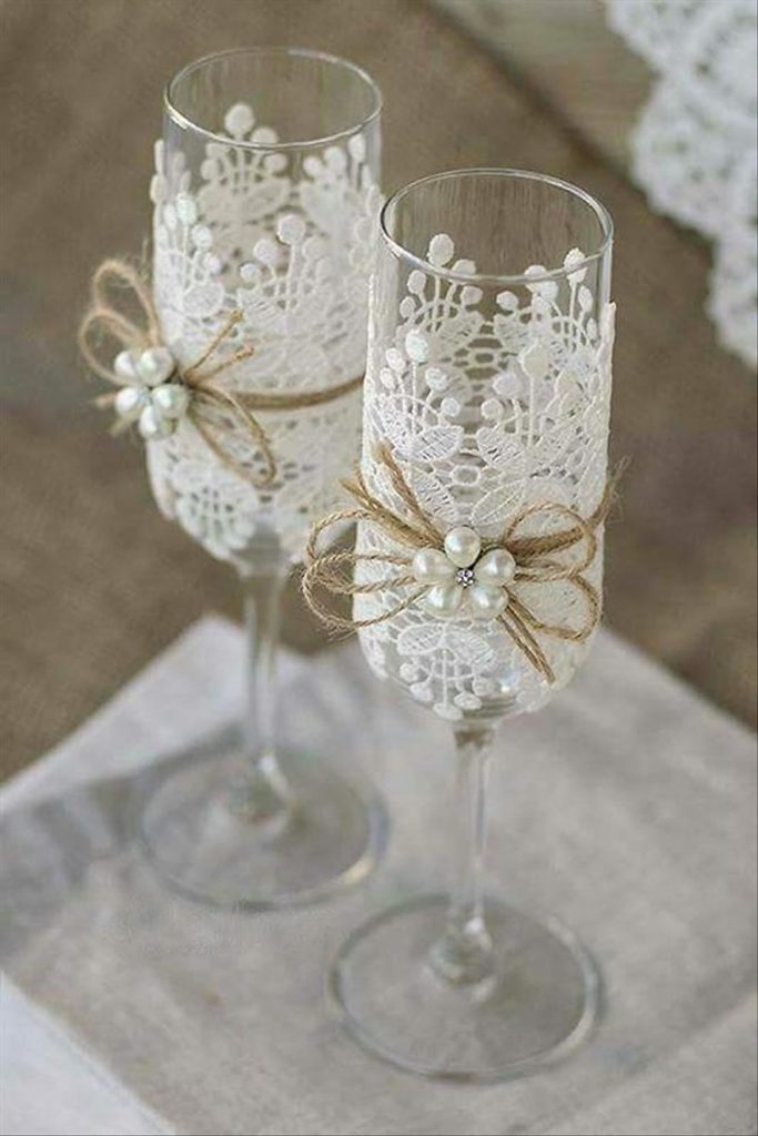 33 Ways to DIY Wedding Champagne Flutes Ideas to Raise Proudly in a