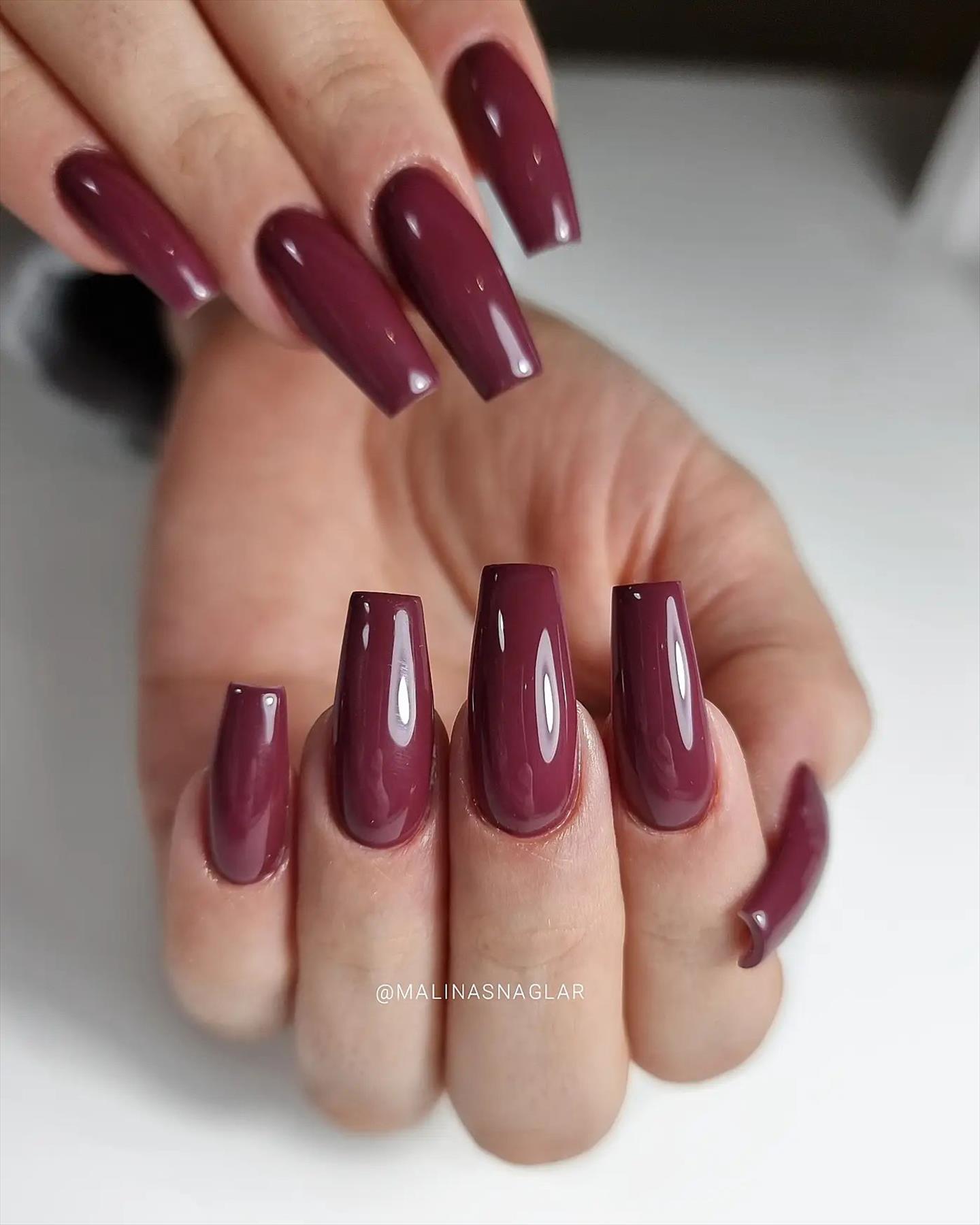 Best Fall coffin acrylic nails inspiration 2022