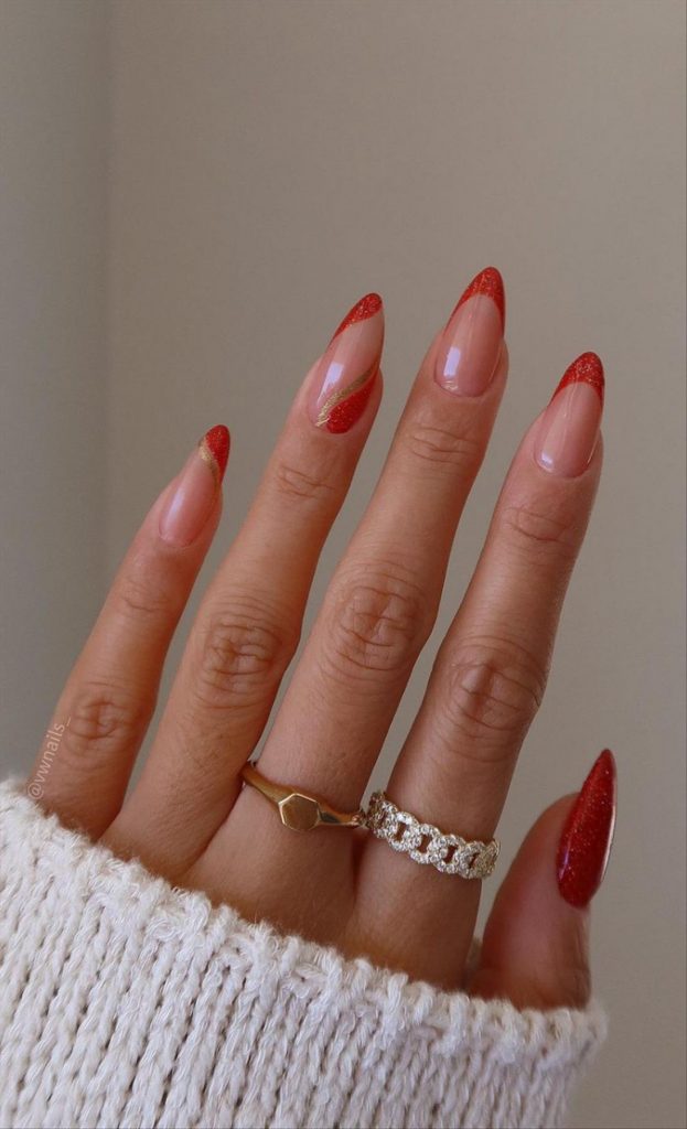 Elegant Red Nails Design For New Year's Nails in 2023